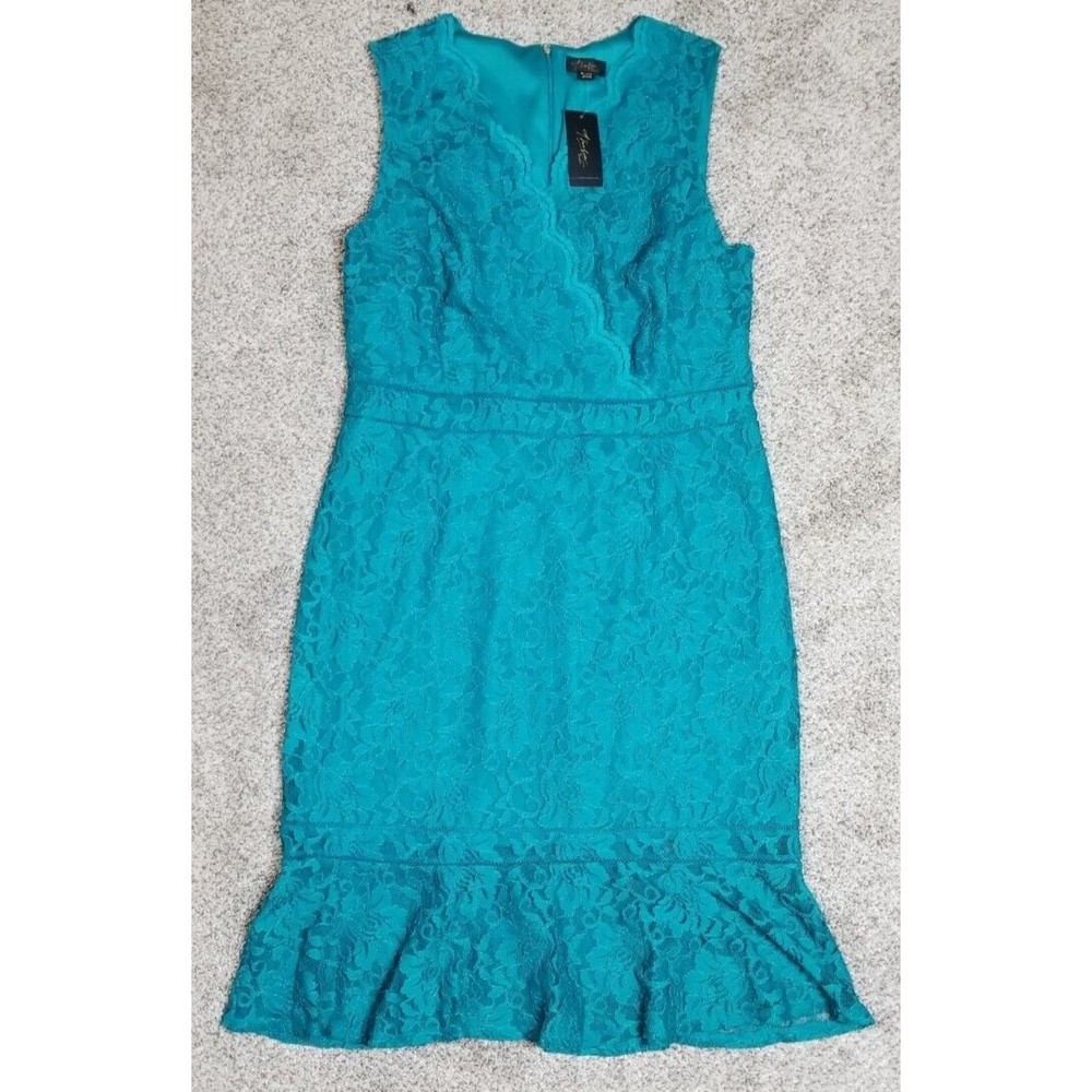 NEW Thalia Sodi Womens Dress Extra Large Green Fit Flare Lace Dressy Lined